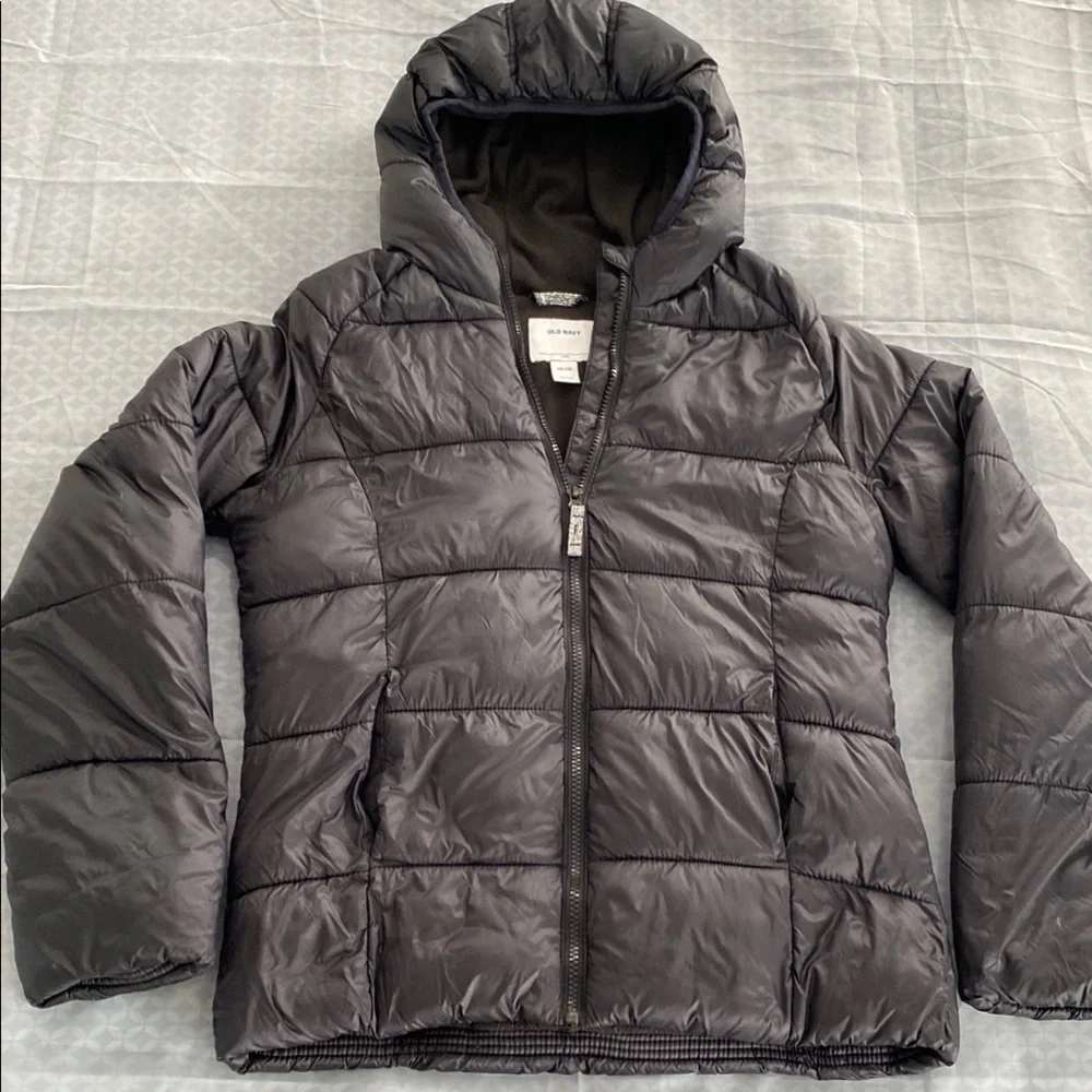 Old Navy Black Puffer Jacket Quilted Insulated